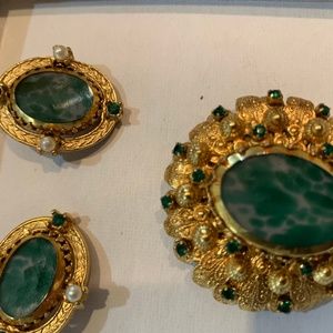 Hattie Carnegie Brooch and Earring Set